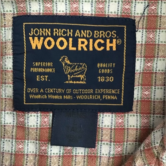 Woolrich Mens s/s button down size LT orange plaid cotton excellent condition - Picture 4 of 8